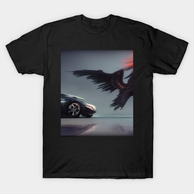 black car and wings T-Shirt by mdr design